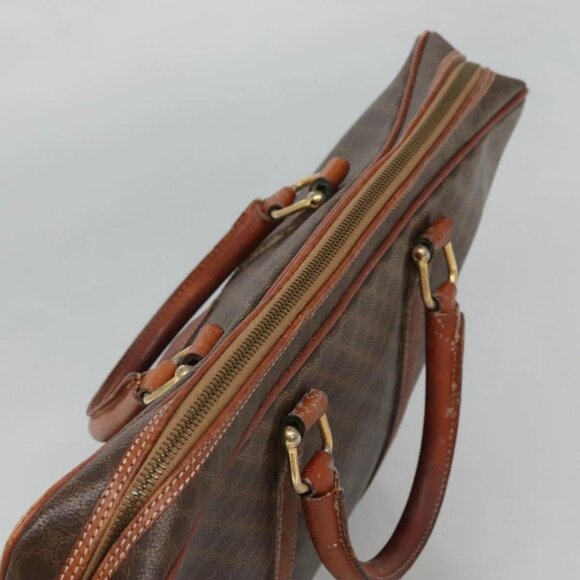 CELINE Macadam Canvas Hand Bag PVC Leather Brown Gold - Picture 6 of 15